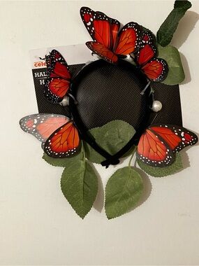 Butterfly Leaf Headband - Orange Decorative Hair Accessory—*missing pieces*